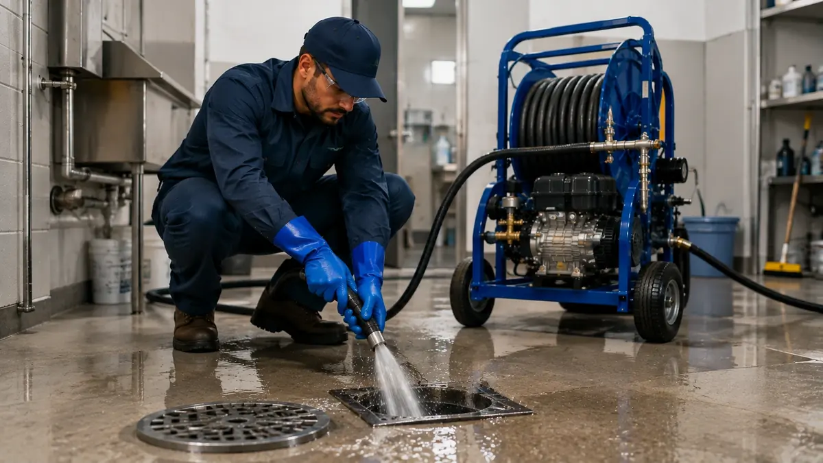 Floor Drain Hydro Jet Cleaning in Banning