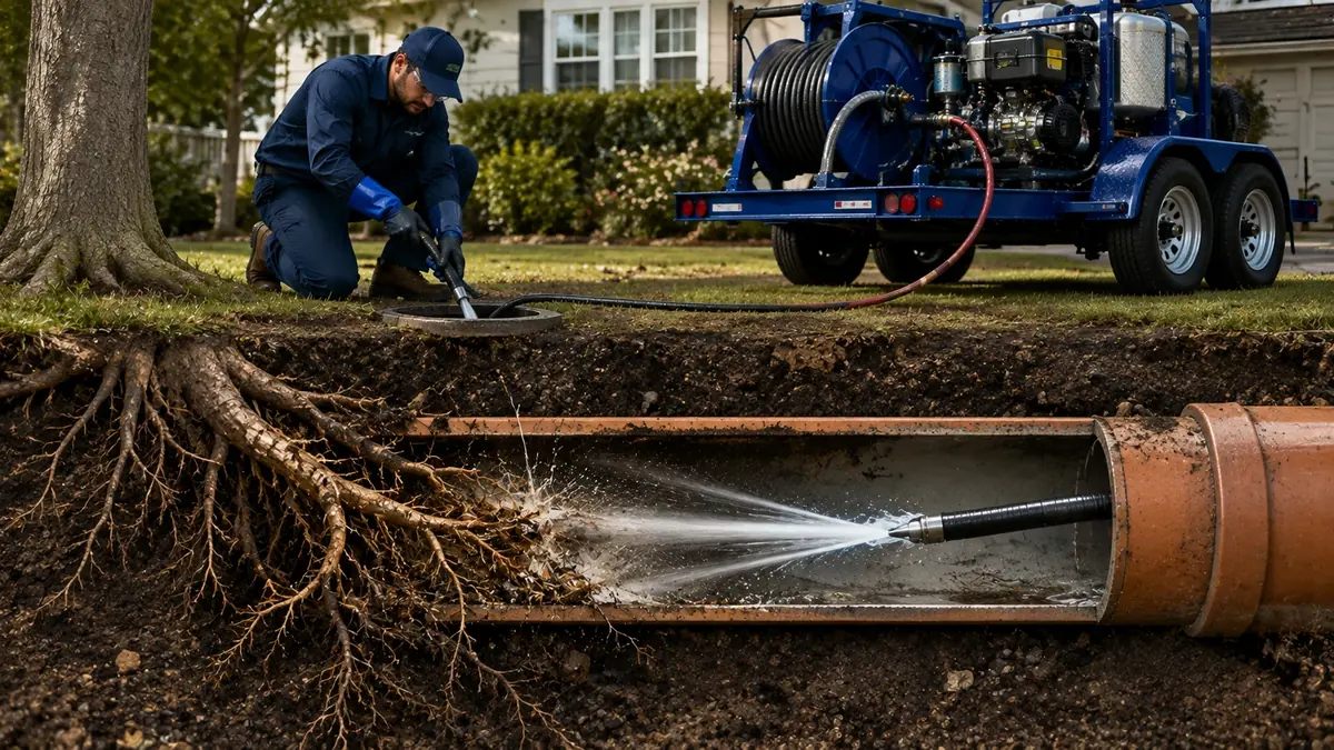 Tree Root Removal with Hydro Jetting in Banning